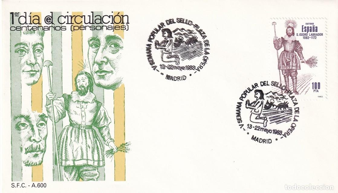 Sellos: SPD Murcia 1983 - Centenarios personajes - Francisco Salzillo escultor - Primer d&iacute;a de circulaci&oacute;n