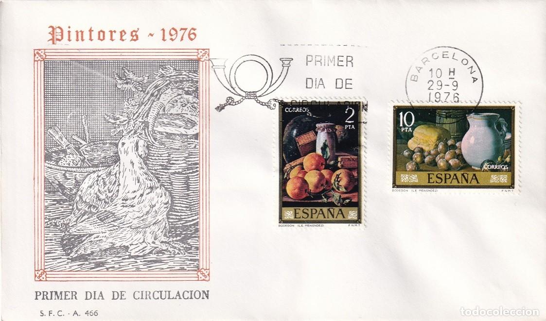 Sellos: SPD Barcelona 1976 - Pintores - Bodegones de Luis Egidio Mel&eacute;ndez 1716-1780 - Primer d&iacute;a circulaci&oacute;n