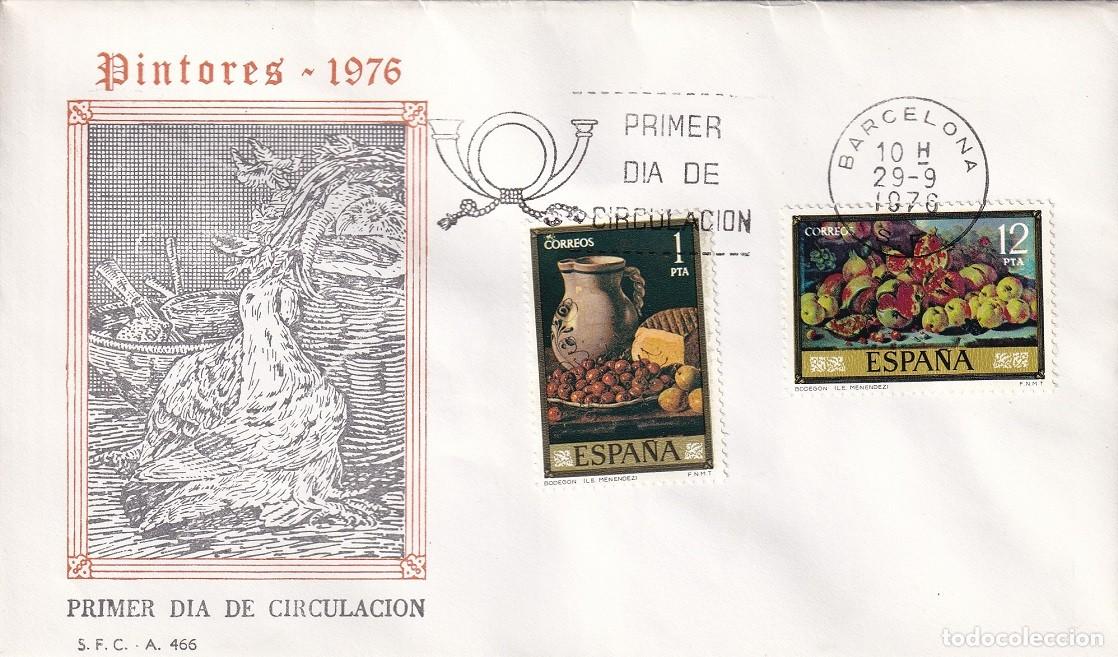 Sellos: SPD Barcelona 1976 - Pintores - Bodegones de Luis Egidio Mel&eacute;ndez 1716-1780 - Primer d&iacute;a circulaci&oacute;n