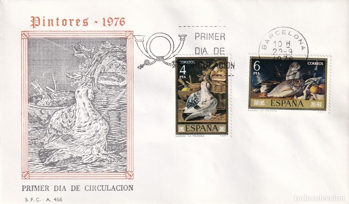 Sellos: SPD Barcelona 1976 - Pintores - Bodegones de Luis Egidio Mel&eacute;ndez 1716-1780 - Primer d&iacute;a circulaci&oacute;n