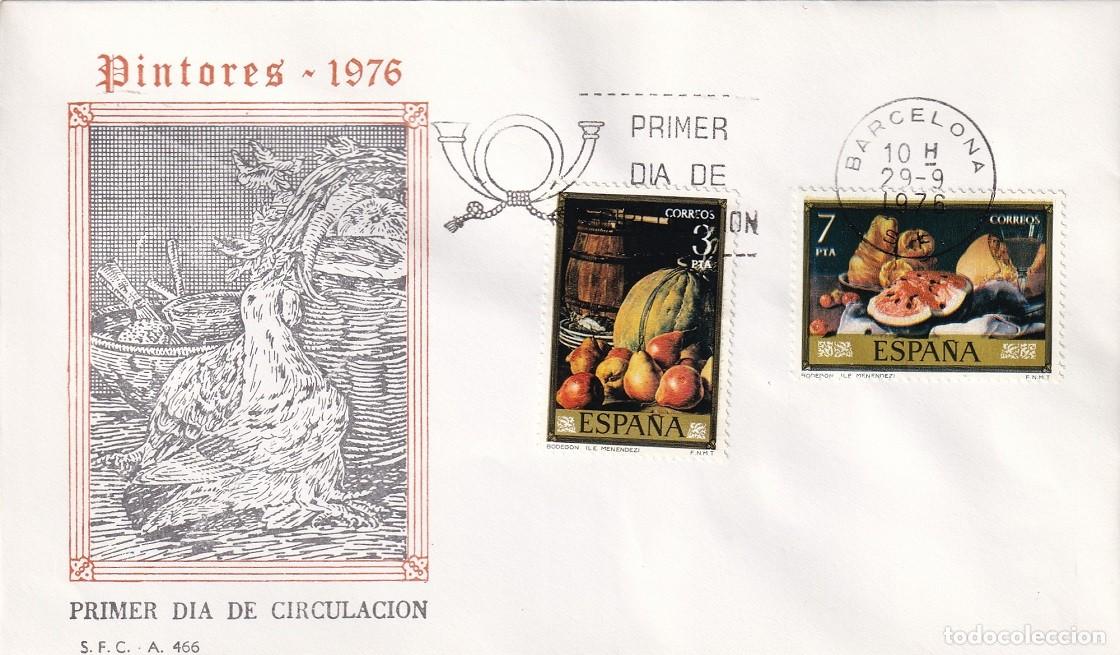 Sellos: SPD Barcelona 1976 - Pintores - Bodegones de Luis Egidio Mel&eacute;ndez 1716-1780 - Primer d&iacute;a circulaci&oacute;n