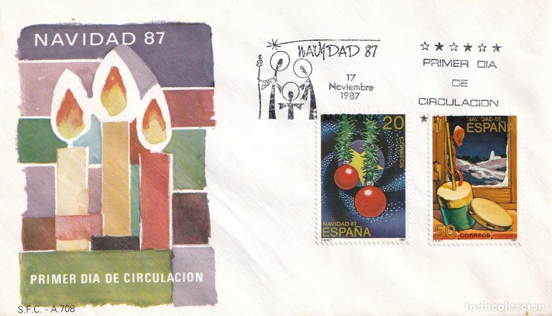 Sellos: SPD 1987 - Navidad 87 - Adornos - Zambomba - Serie completa - Primer d&iacute;a de circulaci&oacute;n - FDC