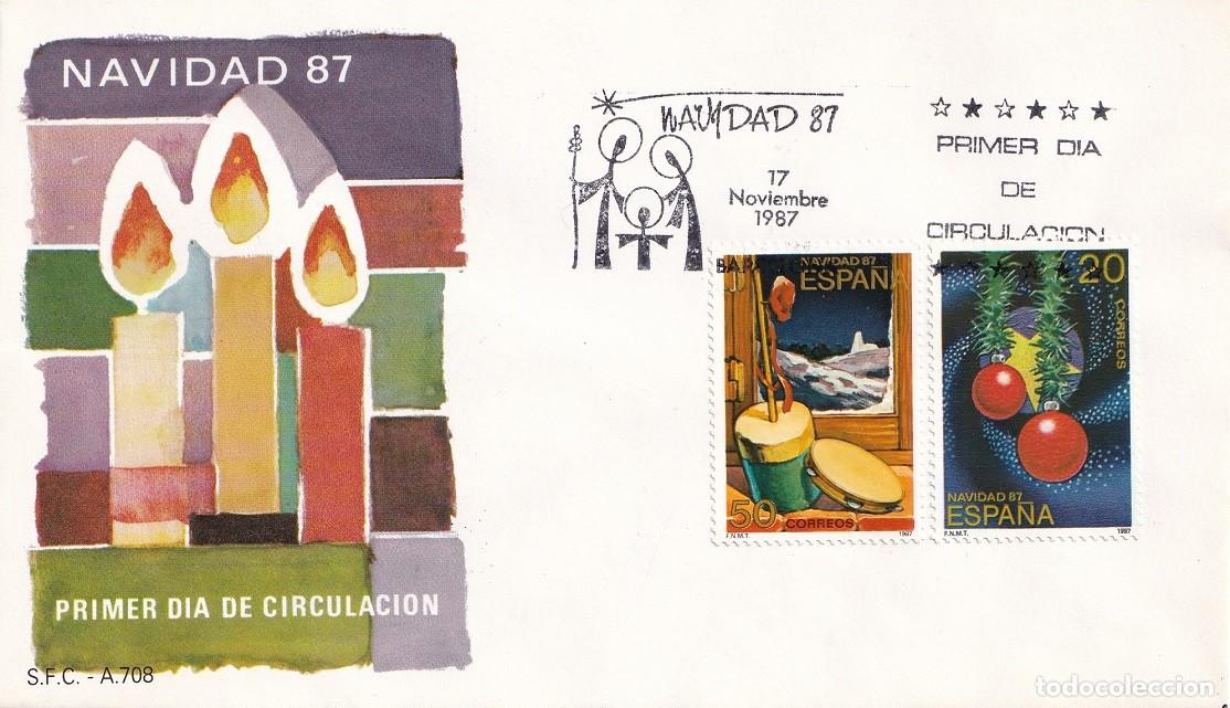 Sellos: SPD 1987 - Navidad 87 - Adornos - Zambomba - Serie completa - Primer d&iacute;a de circulaci&oacute;n - FDC