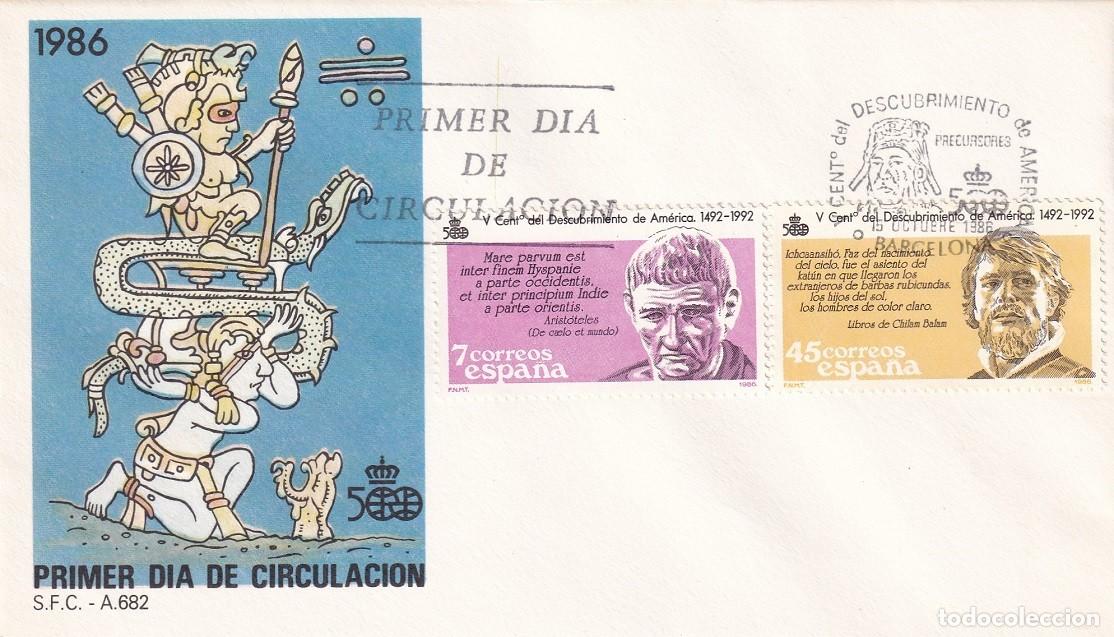 Sellos: SPD Barcelona 1986 - V Descubrimiento de Am&eacute;rica - Arist&oacute;teles - Extranjero de barbas rubicundas