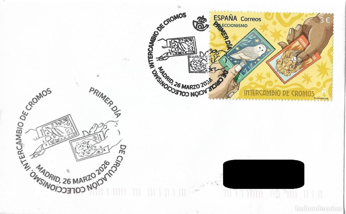 Sellos: ESPA&Ntilde;A. SOBRE PRIMER DIA. COLECCIONISMO. INTERCAMBIO DE CROMOS. 2026