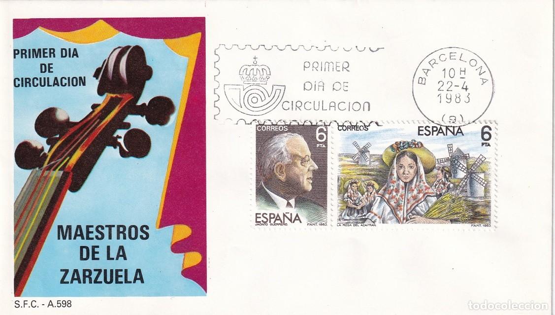 Sellos: SPD Barcelona 1983 - Maestros de la Zarzuela - Jacinto Guerrero - La Rosa del Azafr&aacute;n - Primer d&iacute;a