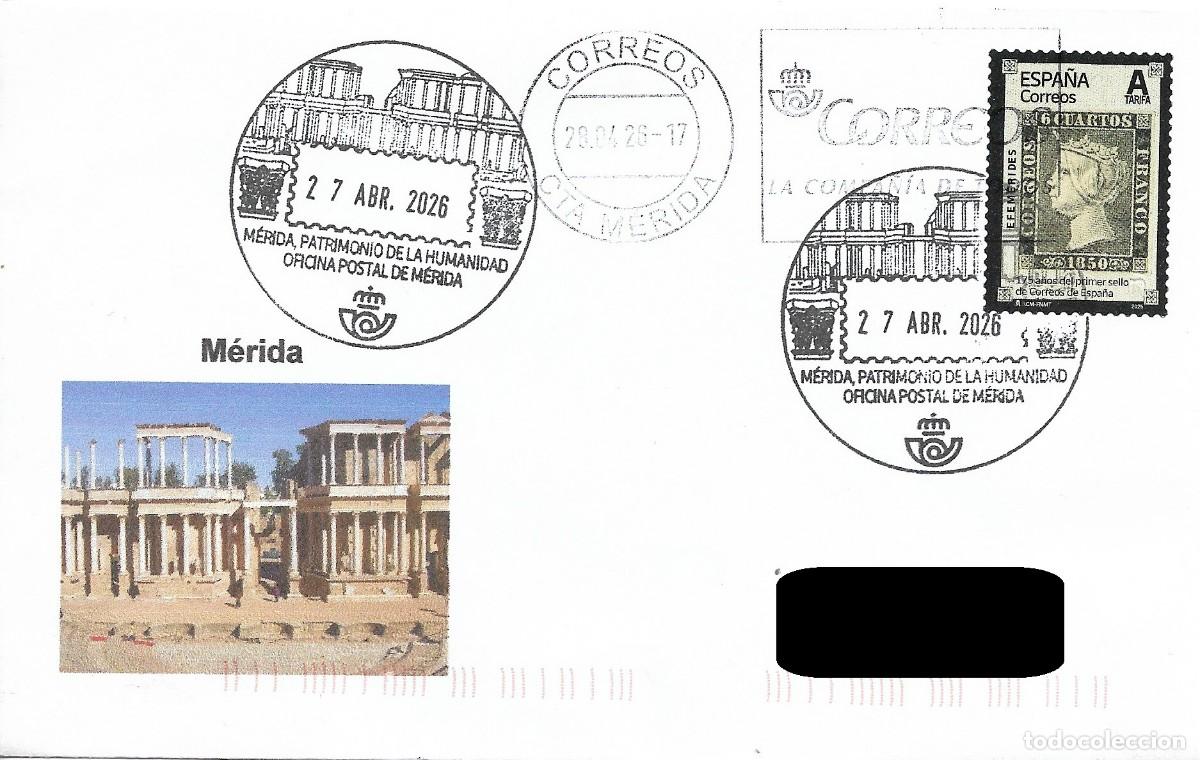 Sellos: ESPA&Ntilde;A. MATASELLOS ESPECIAL. MERIDA, PATRIMONIO DE LA HUMANIDAD. 2026
