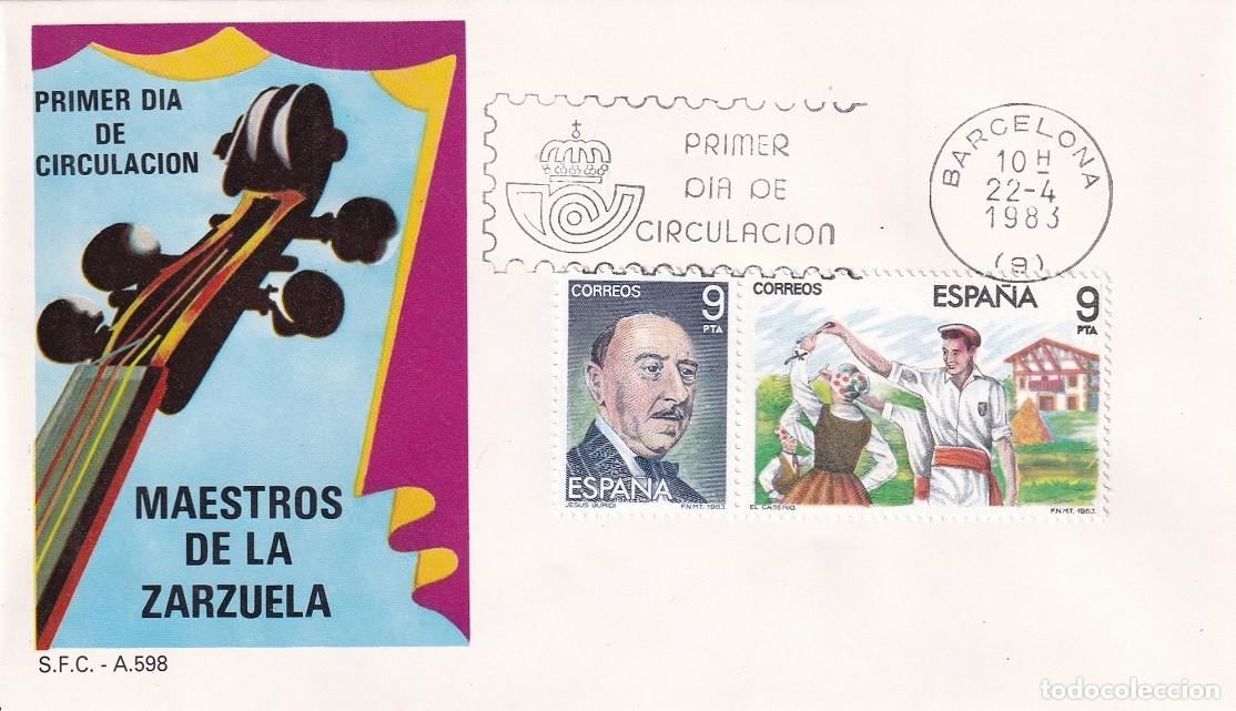Sellos: SPD Barcelona 1983 - Maestros de la Zarzuela - Jes&uacute;s Guridi - El Caser&iacute;o - Primer d&iacute;a de circulaci&oacute;n