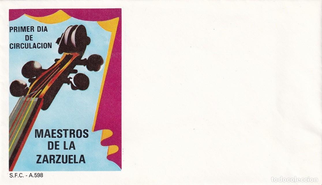 Sellos: Raro sobre ilustrado Maestros de La Zarzuela 1983 - Primer d&iacute;a de circulaci&oacute;n - Sin marcas postales