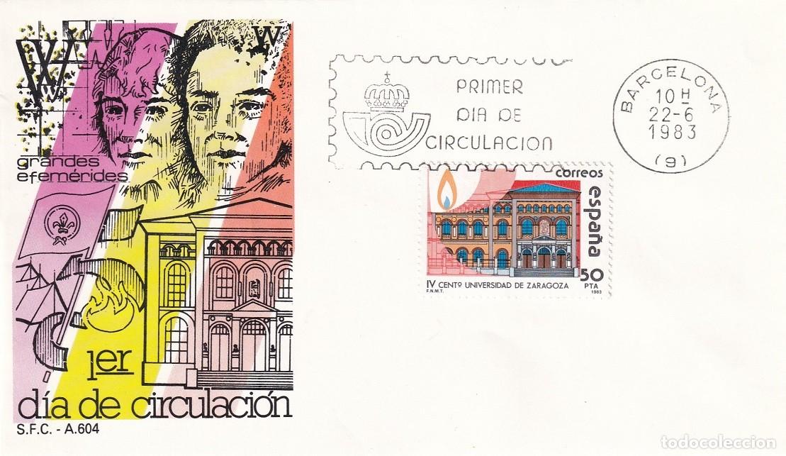 Sellos: SPD Barcelona 1983 Grandes efem&eacute;rides - IV Centenario de la universidad de Zaragoza - Primer d&iacute;a cir