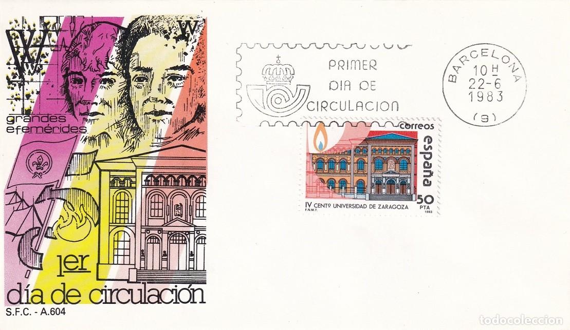 Sellos: SPD Barcelona 1983 Grandes efem&eacute;rides - IV Centenario de la universidad de Zaragoza - Primer d&iacute;a cir