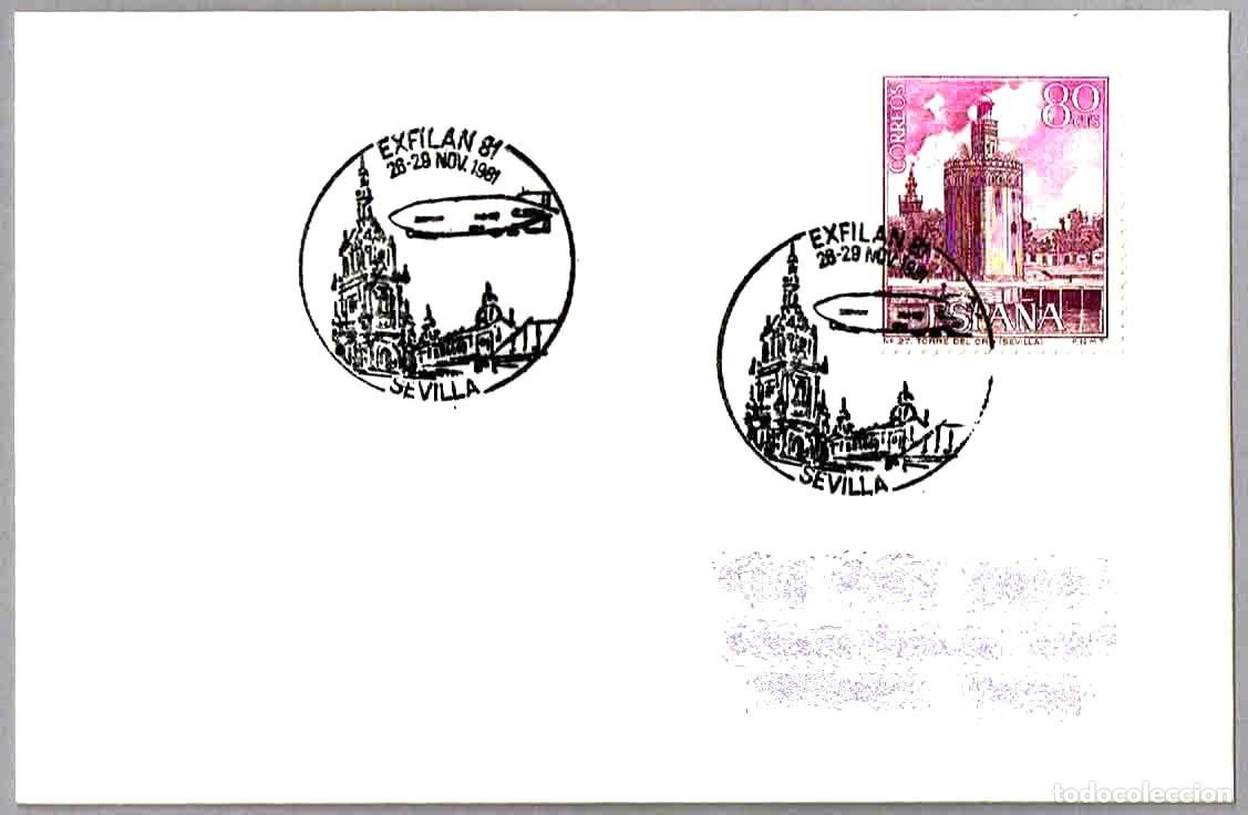 Timbres: Matasellos EXFILAN 81 - ZEPPELIN. Sevilla, Andalucia, 1981