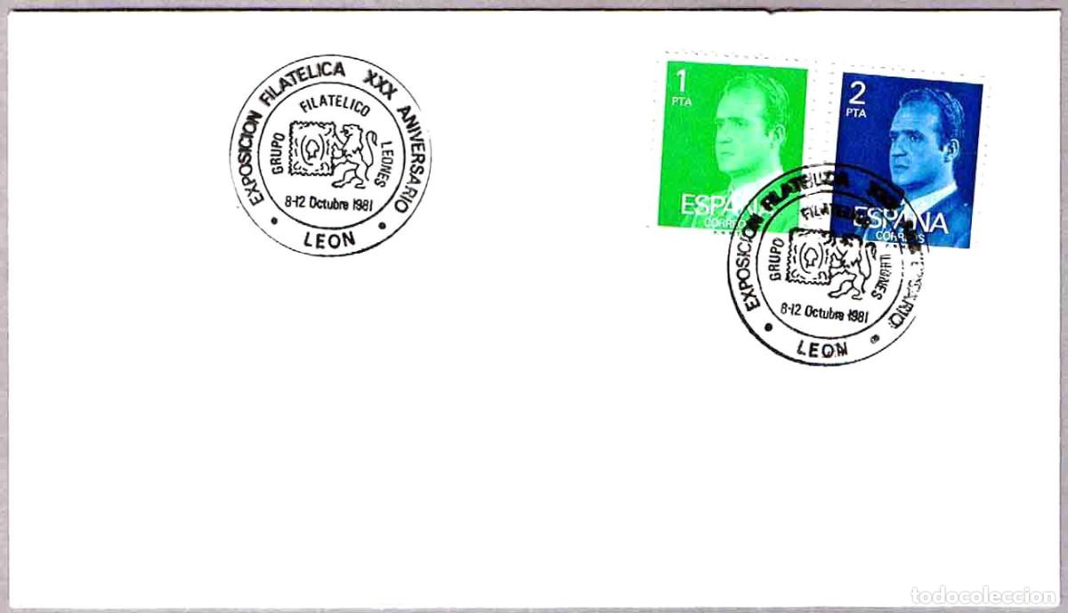 Sellos: Matasellos EXP. FIL. XXX ANIV. GRUPO FILATELICO LEONES. Leon 1981