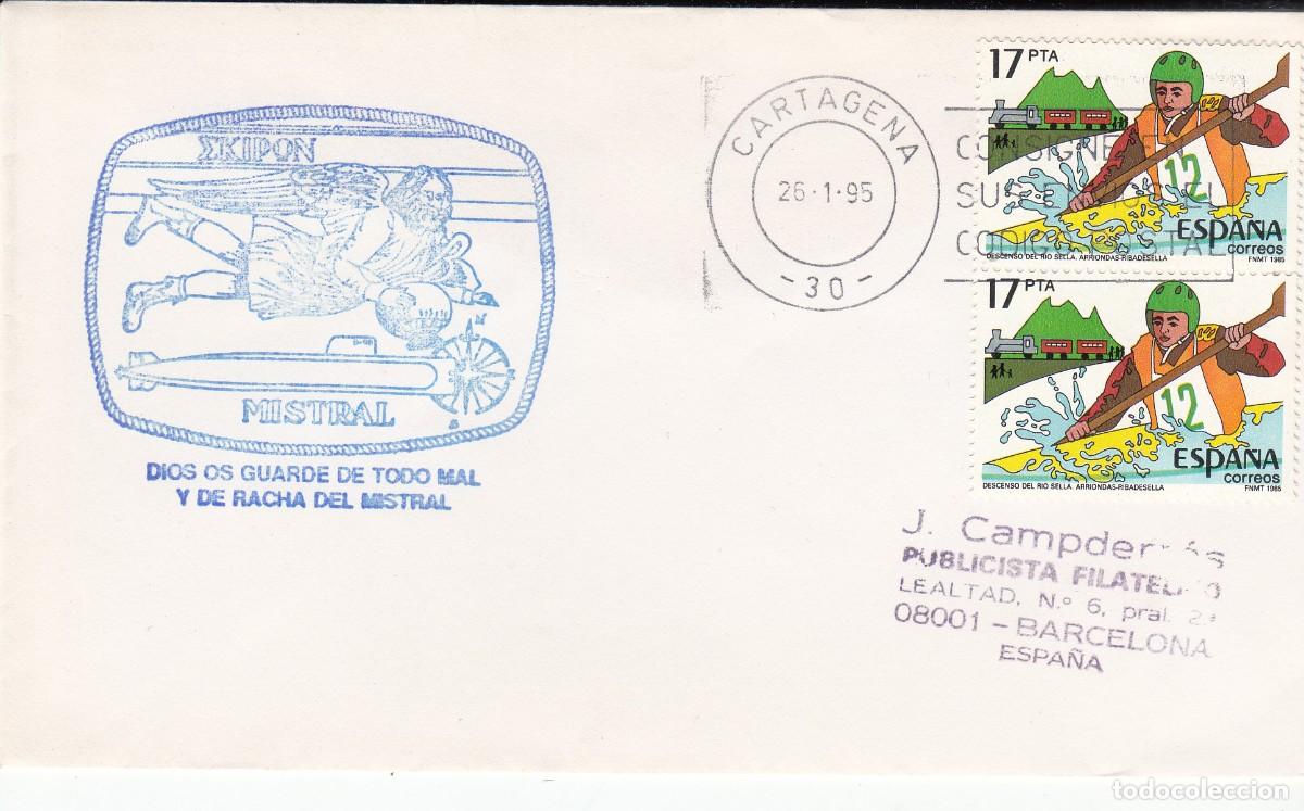 Sellos: MATASELLOS FILATELIA NAVAL - MISTRAL - CARTAGENA 1995