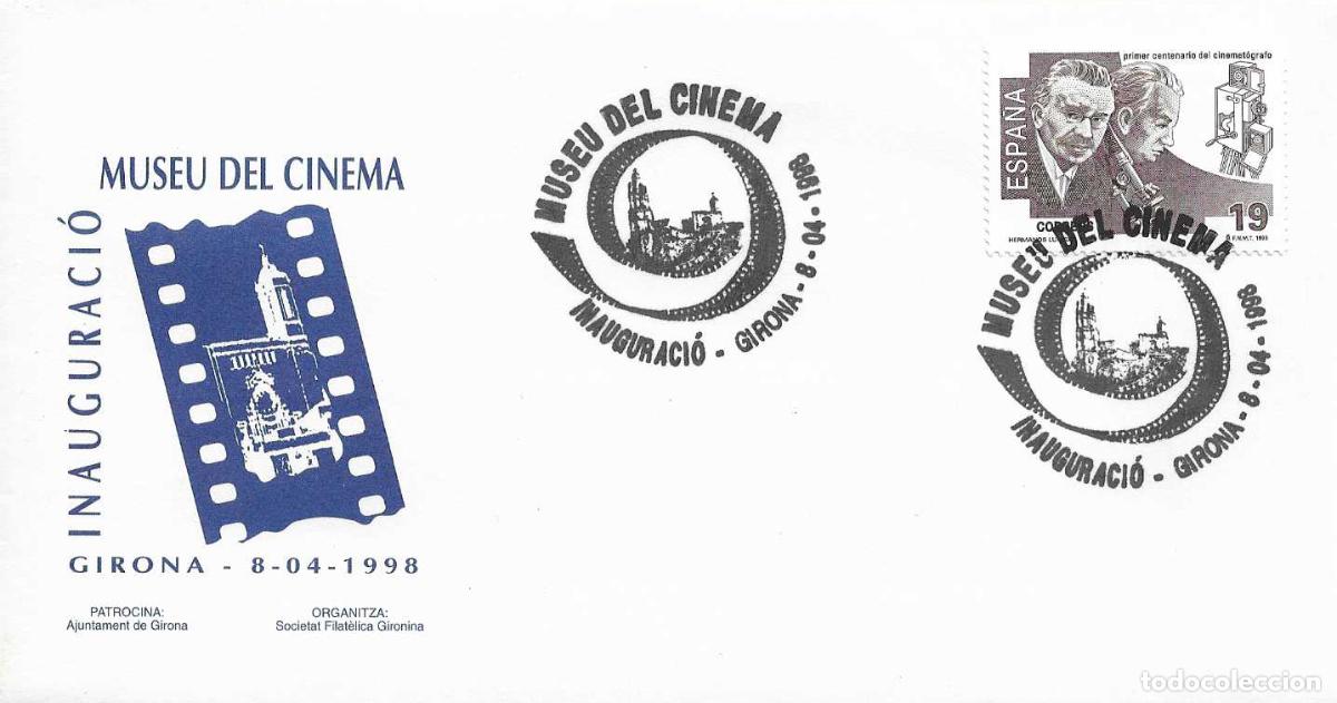 Sellos: CINE INAUGURACI&Oacute; MUSEU DEL CINEMA, GIRONA GERONA 1998. MATASELLOS EN SOBRE RARO FRANQUEO VER