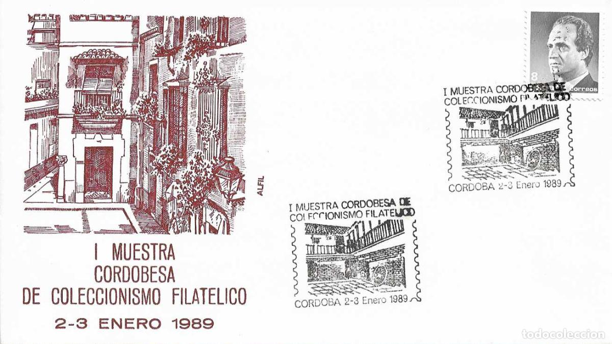 Sellos: POSADA DEL POTRO I MUESTRA COLECCIONISMO FILATELICO, CORDOBA 1989. RARO MATASELLOS EN SOBRE DE ALFIL
