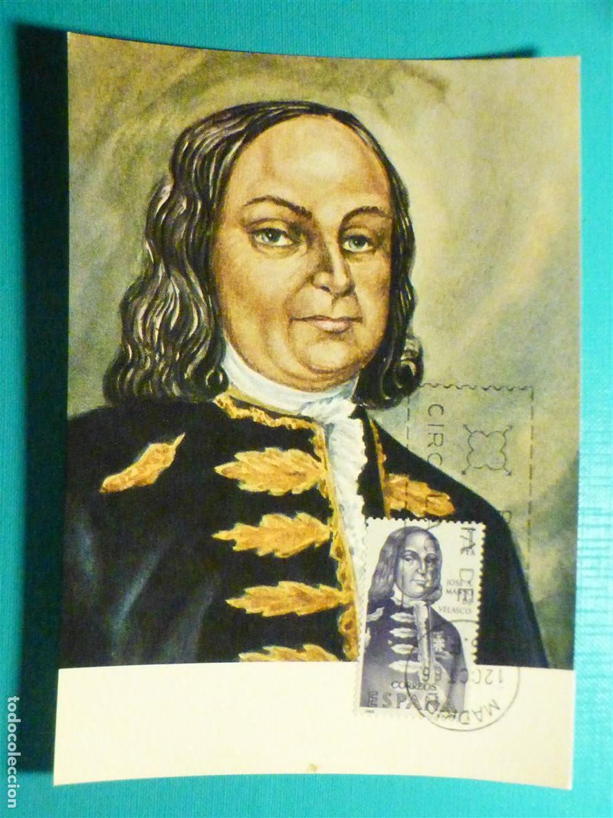 Sellos: Forjadores de Am&eacute;rica - Jos&eacute; Antonio Mans&oacute; de Velasco - Tarjeta Primer d&iacute;a circulaci&oacute;n - Edifil 1752
