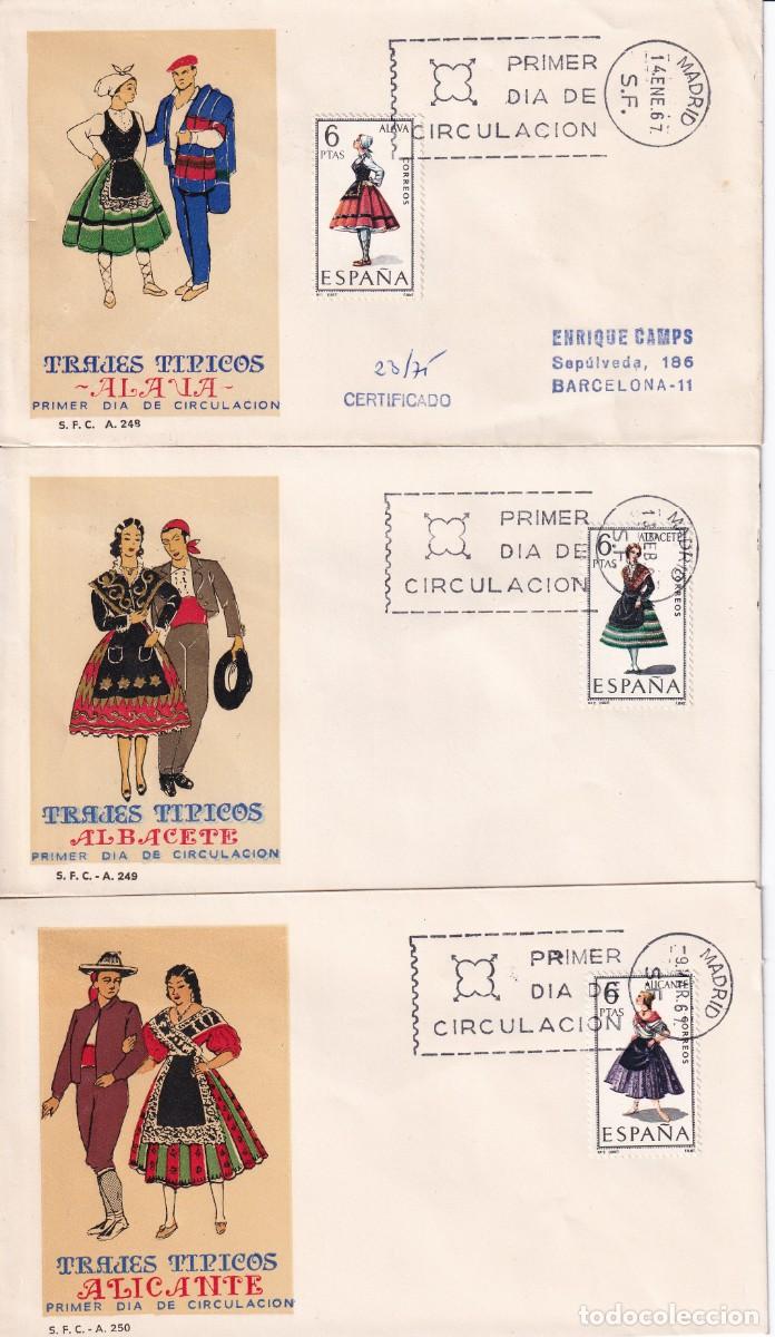 Sellos: SERIE COMPLETA DE 53 SOBRES PRIMER DIA DE LOS TRAJES REGIONALES DE LOS A&Ntilde;OS 60
