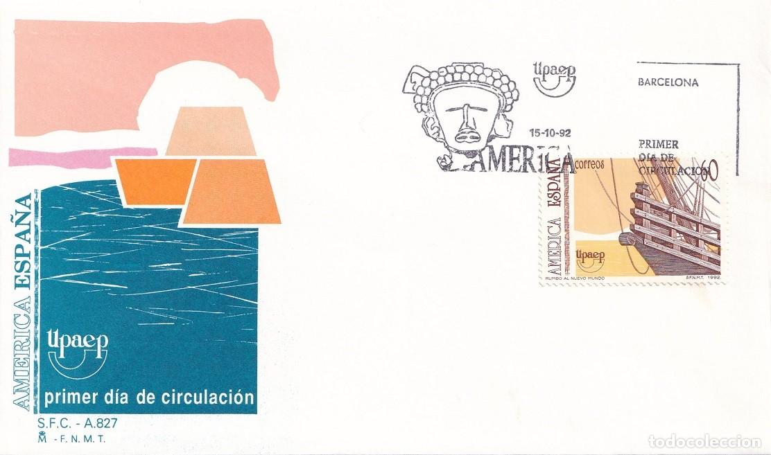 Sellos: SPD Barcelona 1992 - Emisi&oacute;n Am&eacute;rica UPAEP - Descubrimiento de Am&eacute;rica - Rumbo al Nuevo Mundo - FDC