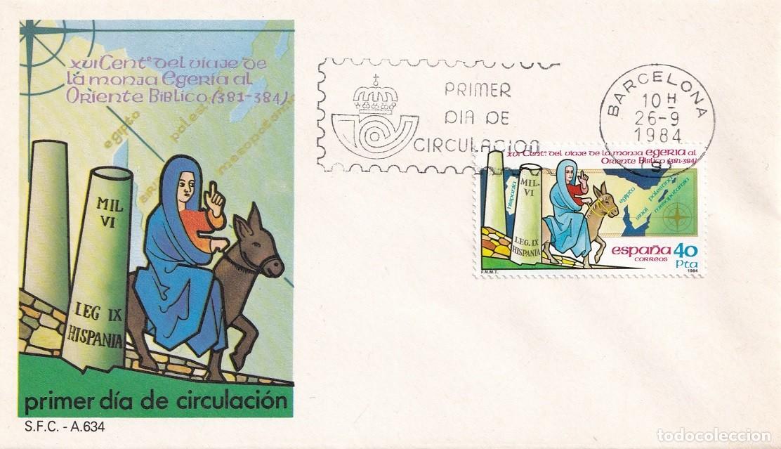 Sellos: SPD Barcelona 1984 - XVI Centenario del viaje de la monja Egeria al oriente b&iacute;blico - Primer d&iacute;a cir