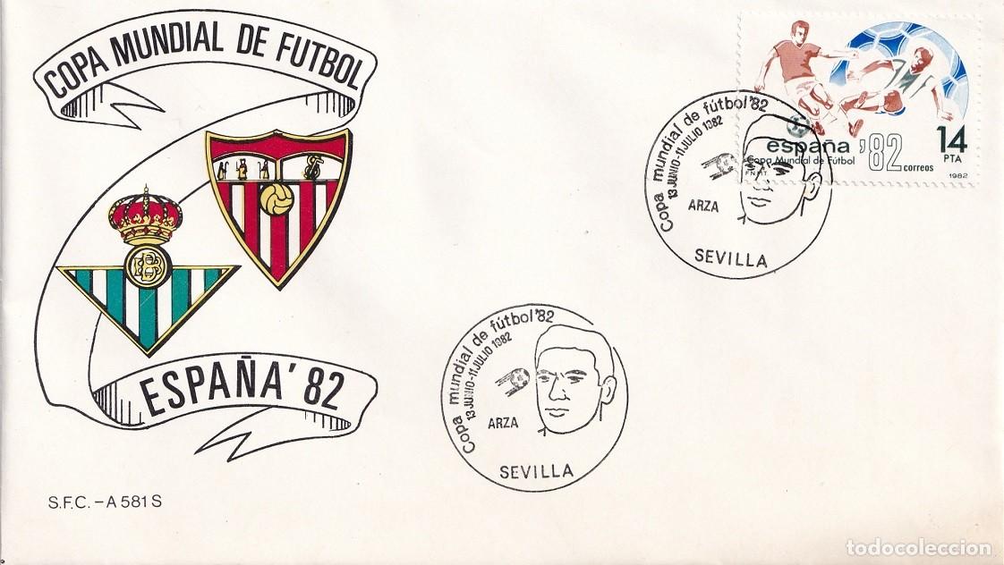 Sellos: Sobre Sevilla 1982 - Espa&ntilde;a'82 - Copa Mundial de F&uacute;tbol - Arza - Matasellos especiales