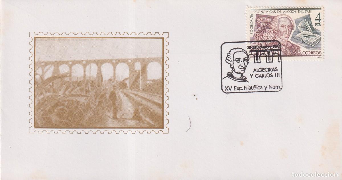 Sellos: ALGECIRAS Y CARLOS III - XV EXPOSICION FILATELICA Y NUMISMATICA 1990 - FUNDACION JOSE LUIS CANO