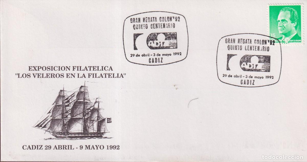 Sellos: SOBRE: 1992 CADIZ. GRAN REGATA COLON 92 - QUINTO CENTENARIO - FOTO ADICIONAL