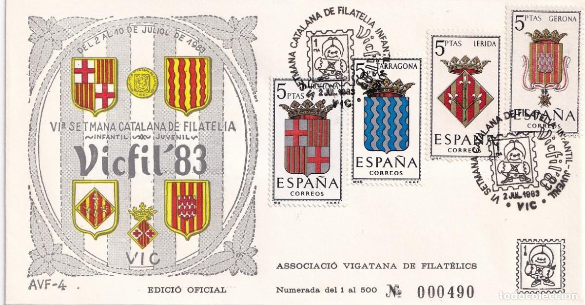 Sellos: Sobre Vic 1983 - Vicfil 83 VI Setmana Catalana de Filat&egrave;lia Infantil Juvenil - Edic Ofic. i numerada