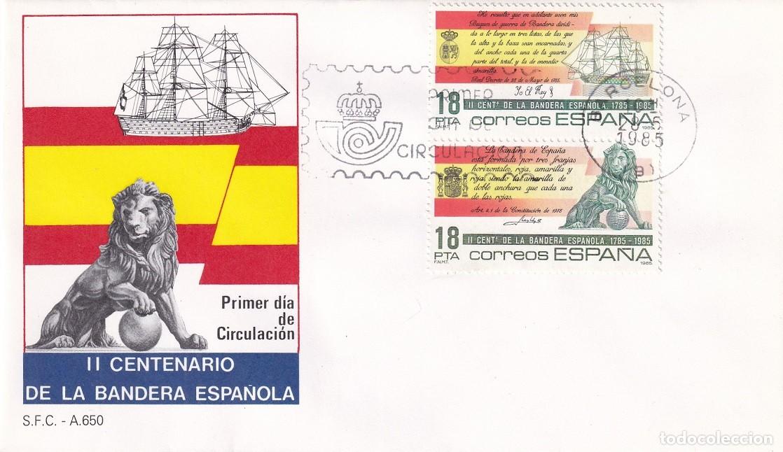 Sellos: SPD Barcelona 1985 - II Centenario de la bandera espa&ntilde;ola - Primer d&iacute;a de circulaci&oacute;n - FDC