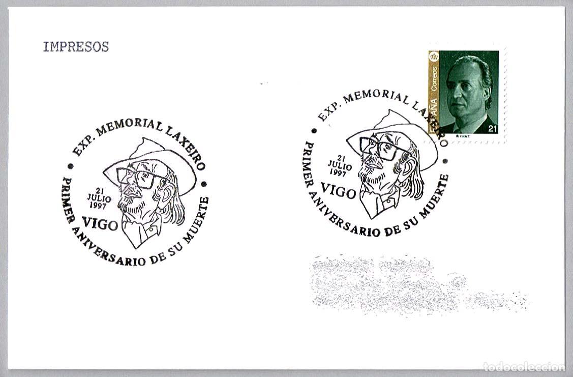 Sellos: Matasellos EXP. MEMORIAL LAXEIRO - I ANIV. DE SU MUERTE. Vigo, Pontevedra, Galicia, 1997