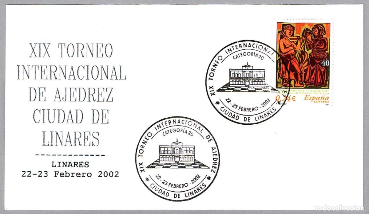 Sellos: Matasellos XIX TORNEO INTERNACIONAL DE AJEDREZ. Linares, Jaen, Andalucia, 2002