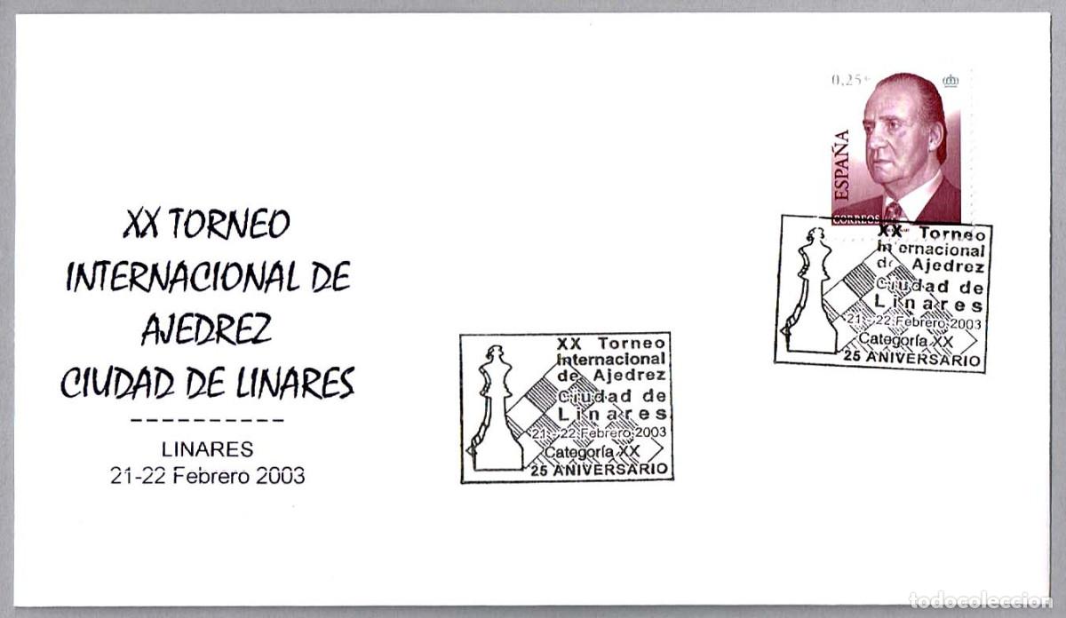 Sellos: Matasellos XX TORNEO INTERNACIONAL DE AJEDREZ. Linares, Jaen, Andalucia, 2003