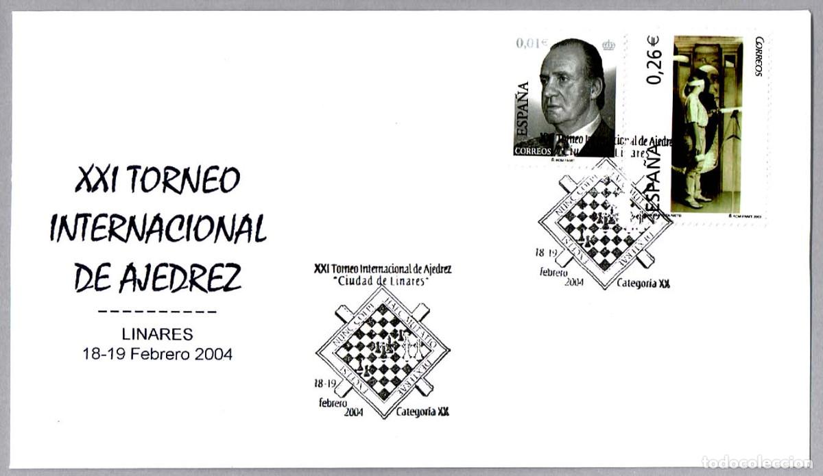 Sellos: Matasellos XXI TORNEO INTERNACIONAL DE AJEDREZ. Linares, Jaen, Andalucia, 2004