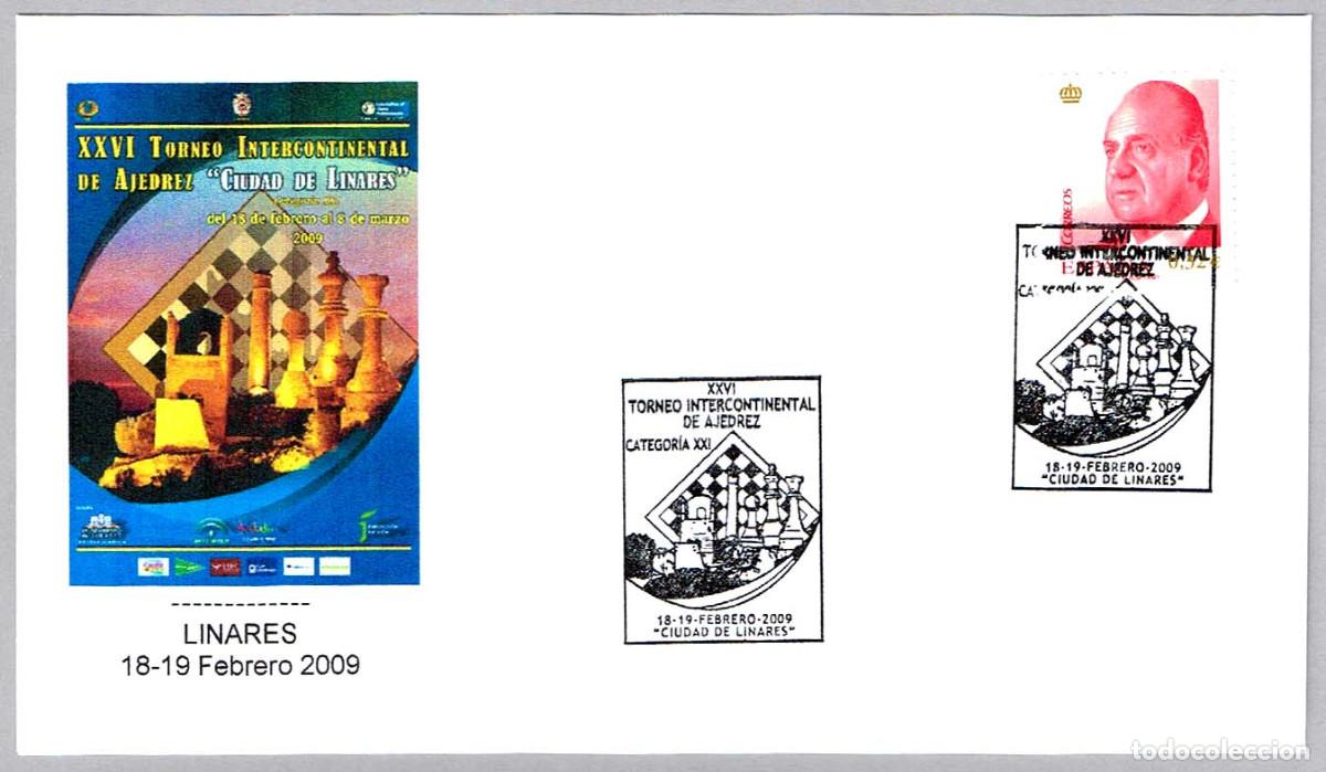 Sellos: Matasellos XXVI TORNEO INTERNACIONAL DE AJEDREZ. Linares, Jaen, Andalucia, 2009