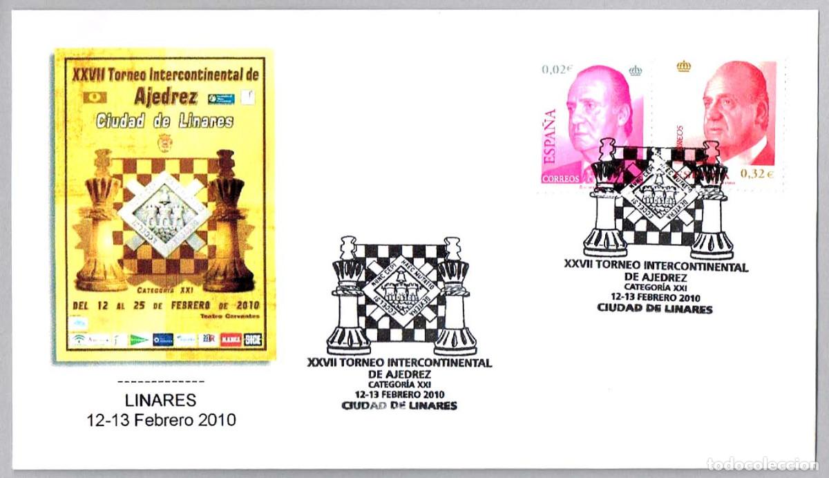 Sellos: Matasellos XXVII TORNEO INTERNACIONAL DE AJEDREZ. Linares, Jaen, Andalucia, 2010