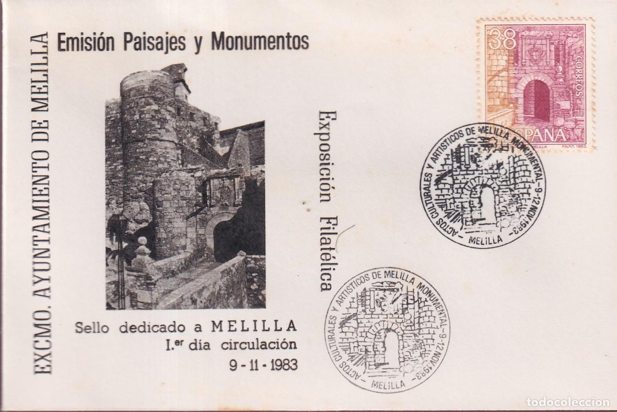 Sellos: MELILLA - EMISION PAISAJES Y MONUMENTOS 1983 - SELLO DEDICADO A MELILLA - PRIMER DIA CIRCULACION