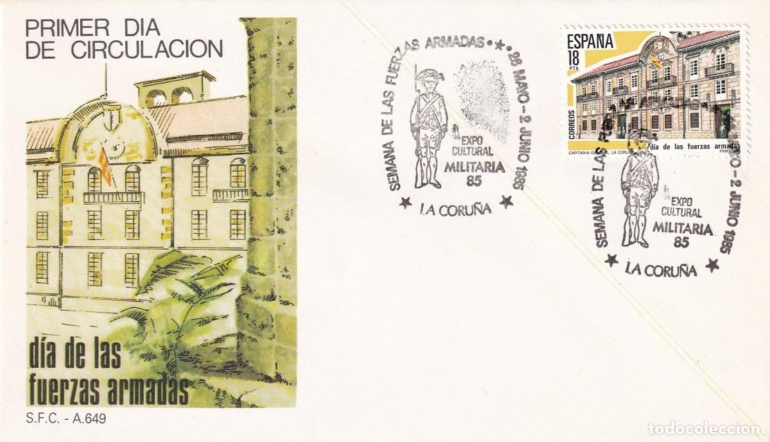 Sellos: SPD La Coru&ntilde;a 1985 - D&iacute;a de las Fuerzas Armadas - Semana de las Fuerzas Armadas - Militaria 85