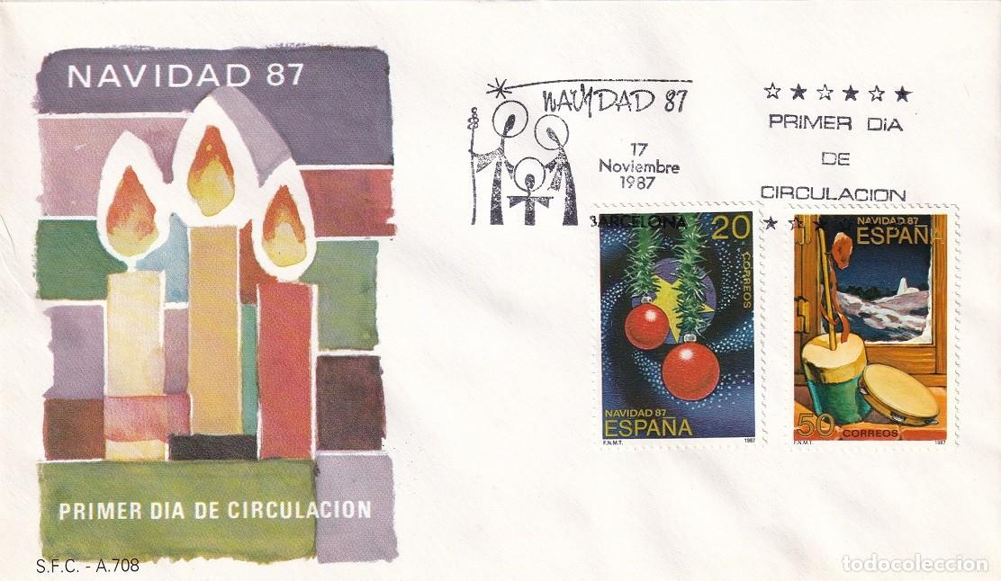 Sellos: SPD 1987 - Navidad 87 - Adornos - Zambomba - Serie completa - Primer d&iacute;a de circulaci&oacute;n - FDC