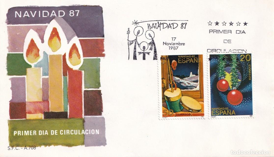 Sellos: SPD 1987 - Navidad 87 - Adornos - Zambomba - Serie completa - Primer d&iacute;a de circulaci&oacute;n - FDC