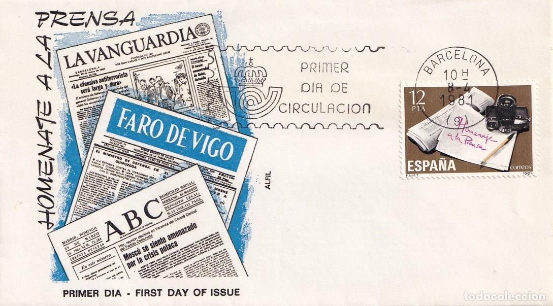 Sellos: SPD en Alfil Barcelona 1981 - Homenaje a la prensa - Primer d&iacute;a de circulaci&oacute;n - FDC