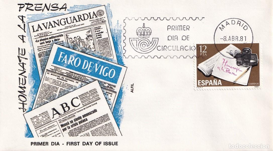 Sellos: SPD en Alfil Madrid 1981 - Homenaje a la prensa - Primer d&iacute;a de circulaci&oacute;n - FDC