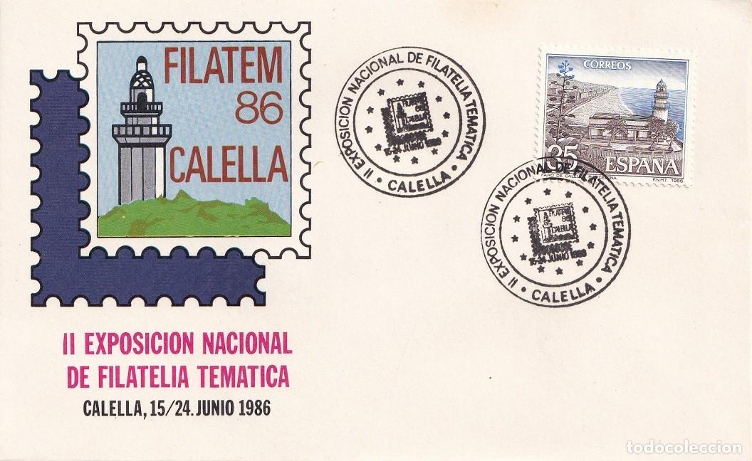 Sellos: Sobre Calella 1986 - Filatem 86 Calella - II Exposici&oacute;n Nacional de Filatelia Tem&aacute;tica - 15-24 Junio