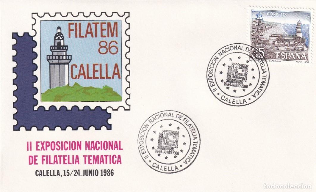 Sellos: Sobre Calella 1986 - Filatem 86 Calella - II Exposici&oacute;n Nacional de Filatelia Tem&aacute;tica - 15-24 Junio