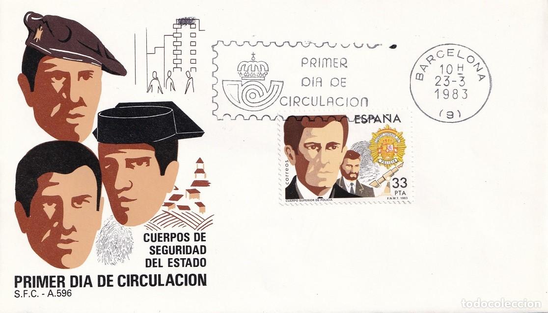 Sellos: SPD Barcelona 1983 - Cuerpos de Seguridad del Estado - Cuerpo Superior de Polic&iacute;a - Primer d&iacute;a FDC