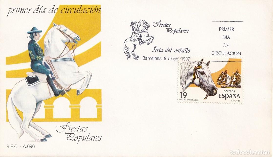 Sellos: SPD Barcelona 1987 - Fiestas populares - Feria del Caballo - Jerez de la Frontera - Primer d&iacute;a - FDC