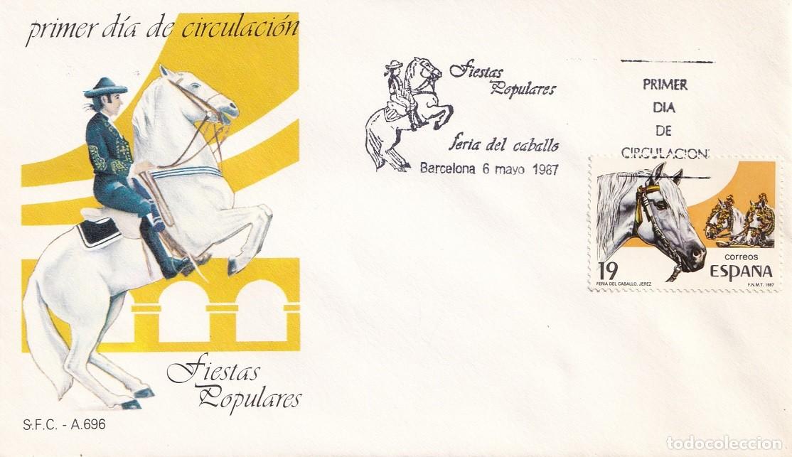 Sellos: SPD Barcelona 1987 - Fiestas populares - Feria del Caballo - Jerez de la Frontera - Primer d&iacute;a - FDC