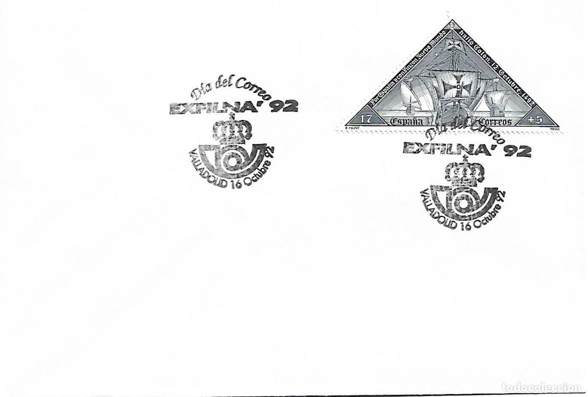 Sellos: 6 SOBRES CON MATASELLOS CONMEMORATIVOS EXFILNA 1992. VALLADOLID