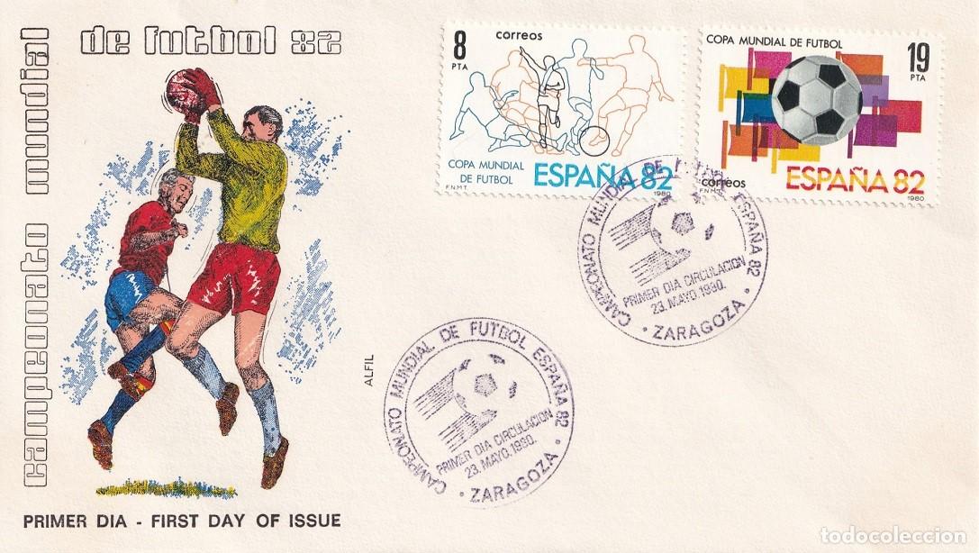 Sellos: SPD Zaragoza 1982 en Alfil / Campeonato Mundial de F&uacute;tbol 82 - 1980: Copa Mundial de F&uacute;tbol - FDC