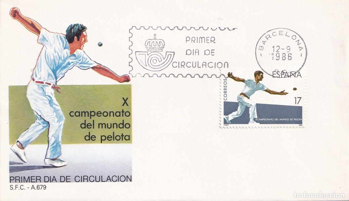Sellos: SPD Barcelona 1986 - X Campeonato del mundo de pelota - Primer d&iacute;a de circulaci&oacute;n - FDC