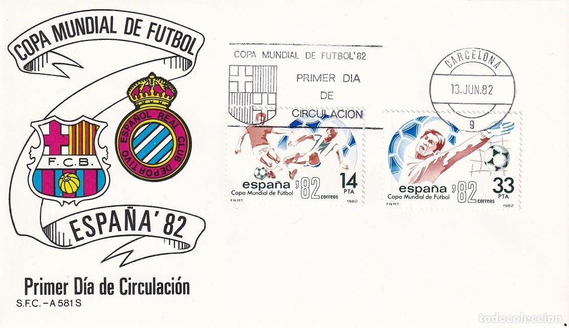 Sellos: SPD Barcelona 1982 Espa&ntilde;a'82 Copa Mundial F&uacute;tbol Primer d&iacute;a cir - F.C.B. Real Club Deportivo Espa&ntilde;ol